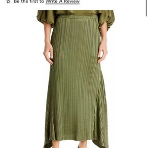 Lafayette 148  Olive Green Pleated Skirt